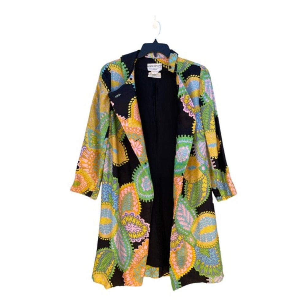 Arkin Imports British Crown Colony Hong Kong Silk Topper Coat Size 10 VTG - Picture 2 of 12